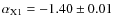 $\alpha_{\rm X1} = -1.40 \pm 0.01$