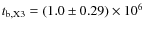 $t_{\rm b,X3} = (1.0 \pm 0.29) \times 10^{6}$