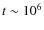 $t \sim 10^{6}$