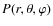$P(r,\theta,\varphi)$