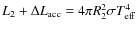 $L_{2}+\Delta L_{{\rm acc}}=4\pi R_{2}^{2}\sigma T_{{\rm eff}}^{4}$