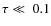 $\tau\ll~0.1$