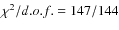 $\chi^2/d.o.f.=147/144$