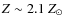 $Z\sim
2.1~Z_\odot$
