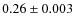 $0.26\pm 0.003$