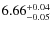 $\rm 6.66^{+0.04}_{-0.05}$