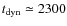$t_{\rm dyn} \simeq 2300$