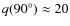 $q(90^\circ)\approx20$