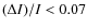 $(\Delta I) / I < 0.07 $