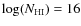 $\log(N_{\rm HI}) = 16$