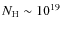 $N_{\rm {H}} \sim 10^{19}$