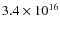 $3.4 \times 10^{16}$