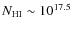 $N_{\rm {HI}} \sim
10^{17.5}$