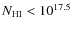 $N_{\rm {HI}} < 10^{17.5}$