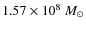 $1.57\times 10^8~M_\odot$