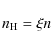 \begin{displaymath}n_{\rm {H}} = \xi n
\end{displaymath}