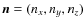 $\vec{n} = (n_x,n_y,n_z)$