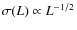 $\sigma(L) \propto L^{-1/2}$