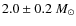 $2.0\pm0.2~M_{\odot}$