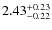 $\rm 2.43^{+0.23}_{-0.22}$