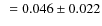 $~= 0.046\pm0.022$