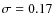 $\sigma =0.17$