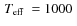 $\hbox{$\,T_{\rm eff}$ }=1000~$