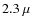 $2.3~\mu$
