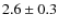 $2.6\pm0.3$