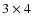 $3\times 4$