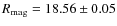 $R_{\rm mag} = 18.56 \pm 0.05$