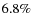 $6.8\%$