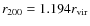 $r_{200}=1.194r_{\rm vir}$