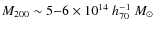 $M_{200}\sim5{-}6\times10^{14}~h_{70}^{-1}~M_\odot$