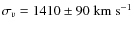 $\sigma_v=1410\pm90\;{\rm km\;s}^{-1}$