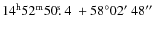 $14^{\rm h}52^{\rm m}50\hbox{$.\!\!^{\rm s}$ }4~+58\degr02\hbox{$^\prime$ }48\hbox{$^{\prime\prime}$ }$