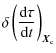 $\displaystyle \delta\left(\frac{{\rm d} \tau}{{\rm d} t}\right)_{\vec{X}_{\rm c}}$
