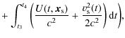 $\displaystyle + \int_{t_3} ^{t_4}\left(\frac{U (t, \vec{x}_{\rm s})}{c^2} + \frac{v_{\rm s}^{2}(t)}{2 c^2}\right){\rm d}t \biggr),$