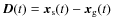 $\vec{D}(t) = \vec{x}_{\rm s}(t)-\vec{x}_{\rm g}(t)$