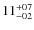 $\rm 11^{+07}_{-02}$