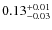 $\rm0.13^{+0.01}_{-0.03}$