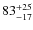 $\rm 83^{+25}_{-17}$