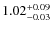 $\rm 1.02^{+0.09}_{-0.03}$