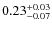 $\rm0.23^{+0.03}_{-0.07}$