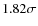 $1.82\sigma$