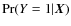 $\Pr(Y = 1\vert{\vec{X}})$