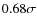 $0.68\sigma$