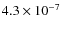$4.3\times10^{-7}$