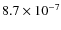 $8.7\times10^{-7}$