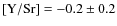 ${\rm [Y/Sr]}=-0.2\pm0.2$